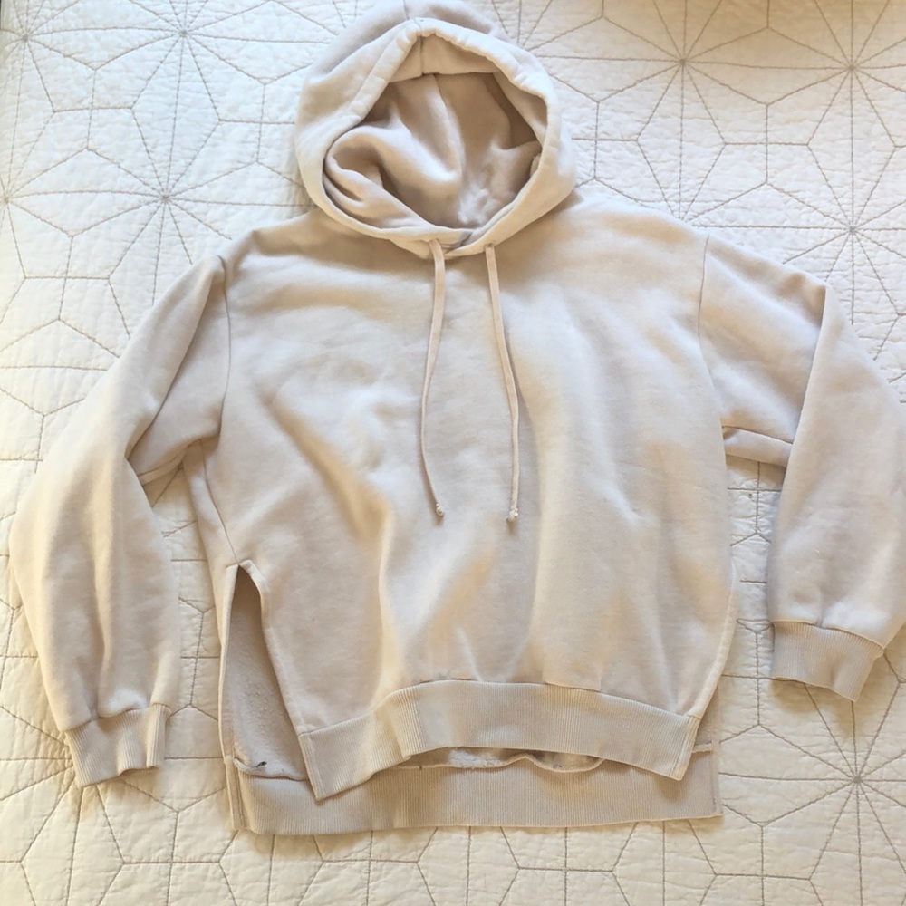 Everlane Cream Side-Slit Hoodie
